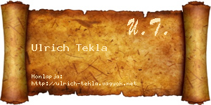 Ulrich Tekla névjegykártya